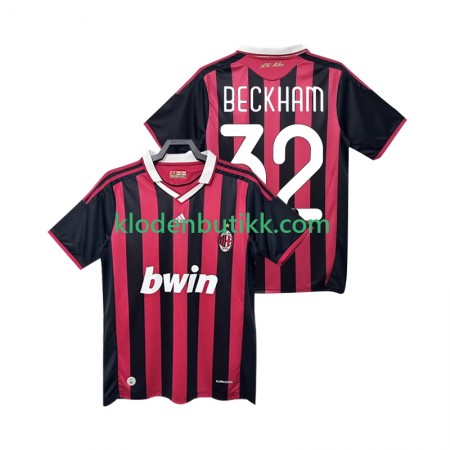 AC Milan BECKHAM 32 2009 2010 Retro Hjemme Fotballdrakt Kortermet